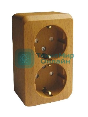 Розетка 2-м ОП Этюд Дача 16А защ. шторки с заземл. бук SchE PA16-008T