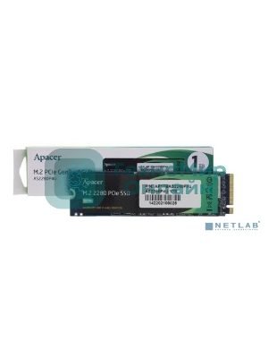 Накопитель SSD Apacer AS2280P4U, 1Tb, M.2 2280, PCIe 3.0 x4, NVMe, R/W 3500/3000