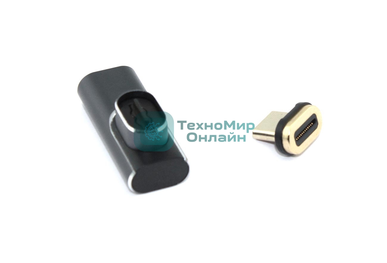 Переходник USB 4 Type-C мама-папа угловой с магнитным разъемом тип 2
