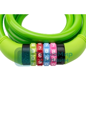 Тросовый кодовый замок взломостойкий для велосипедов и колясок Четыре сезона 150 см зеленый 79-0213