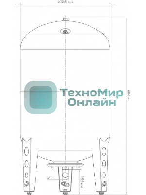 Гидроаккумулятор вертикальный ВП 50 к, комбинированный фланец
