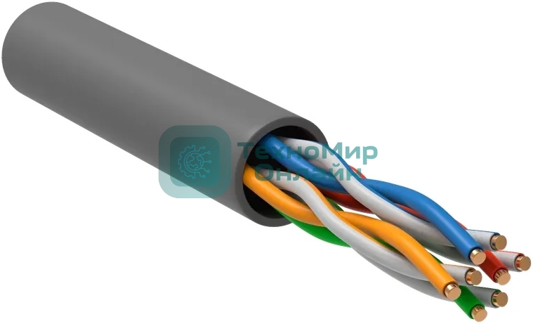 Кабель информационный ITK Generica BC1-C5E04-111-305-T-R-G cat.5e U/UTP 4X2X24AWG PVC внутренний 305м серый