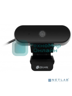 Веб-камера OKLICK OK-C008FH 1920x1080, 30 кадр/с, USB Type-A, микрофон (шумоподавление), автоматическая фокусировка, универсальное крепление
