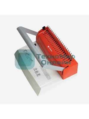 Переплетчик ГЕЛЕОС БП-16 бело-красный на пластиковую пружину, А4, ручная перфорация 16 листов, переплет макс до 500 л., глубина перфорации 2-3-4-5 мм