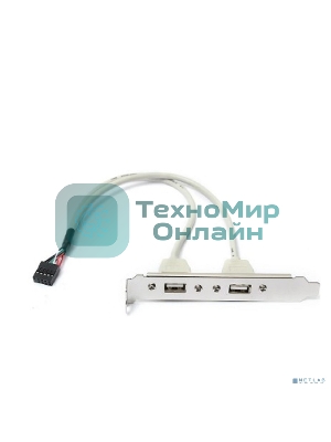 Планка портов в корпус ORIENT C086L30 2xUSB 2.0, длина кабеля 30 см, oem (31302)