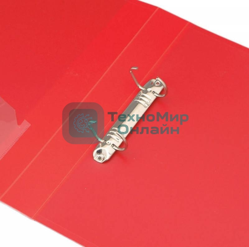 Папка на 2-х D-кольцах Бюрократ -0840/2DRED A4 пластик 0.8мм кор.40мм внут.и торц.карм красный