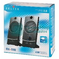 Акустическая система Oklick OK-118 2.0 черный 4Вт