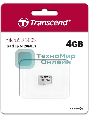 Флеш карта microSD 4Gb Transcend microSDHC Class 10, (без адаптера), TLC