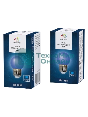 Лампа светодиодная Neon-night d-45 3 LED 1Вт шар E27 25лм 220В синий