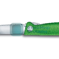 Нож кухонный Victorinox Swiss Classic (6.7836.F4B) стальной для овощей лезв.110мм серрейт. заточка зеленый блистер