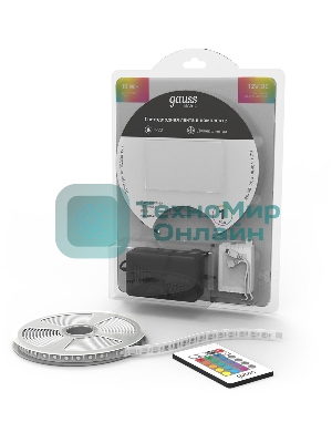 Лента светодиодная Basic в комплекте Gauss 12V 10W/m 700lm/m RGB IP20 LED 3m 1/50