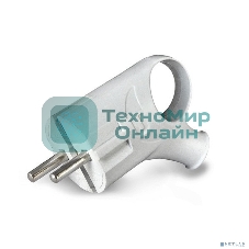 Вилка электрич. с заземл. угл. с ушком бел. 16А 250В (еврослот) UNIVersal А112