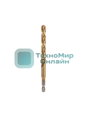 Сверло по металлу, 8мм, Р6М5, ТИТАН, шестигранный хвостовик (1 шт. в упаковке) DIN 338 Kranz