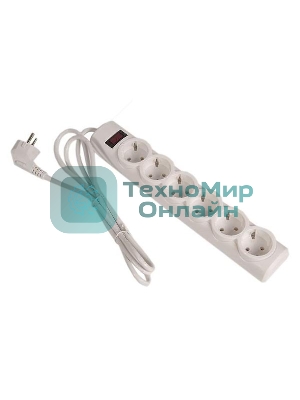 Сетевой фильтр Defender DFS 151 1,8 м, белый, 6 розеток