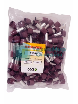 Наконечник штыревой втулочный изолированный Rexant F-16 мм 35 мм² (НШВи 35-16) красный