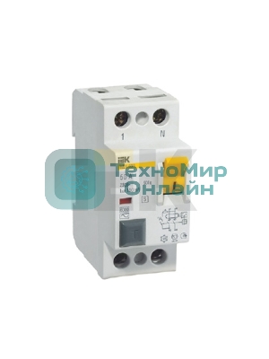 Выключатель дифференциального тока (УЗО) 2п 63А 100мА тип ACS ВД1-63 IEK MDV12-2-063-100