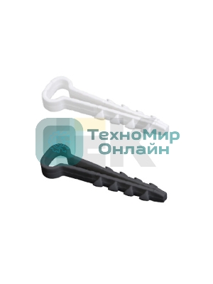 Дюбель-хомут d5х8 мм для плоского кабеля нейлон белый (уп. 100 шт) IEK UHH35-5-8-100