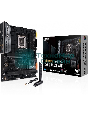 Материнская плата ASUS TUF GAMING Z790-PLUS WIFI, LGA 1700, Intel Z790, 4xDDR5, 4xSATA, 4xM.2, 1xPCIe 5.0 x16, 1xPCIe 4.0 x4, 2xUSB-A 3.2 Gen 2, 4xUSB-A 3.2 Gen 1, 1xUSB-C 3.2 Gen 2, 1xUSB-C 3.2 Gen 2x2, 1x2.5Gb LAN, 5x3.5 мм, 7.1, Standard-ATX