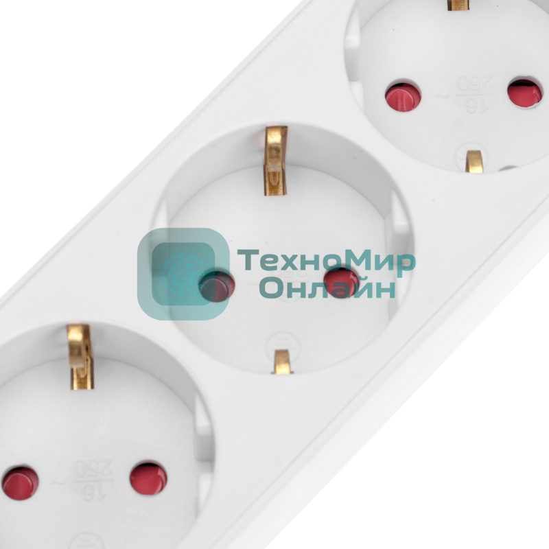 Удлинитель Rexant STANDARD 3 гнезда, 3 м, 3х1,0 мм², с/з, с выключателем, 2 USB, белый