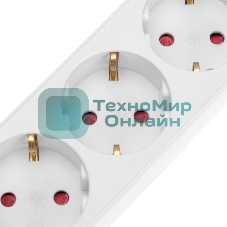 Удлинитель Rexant STANDARD 3 гнезда, 3 м, 3х1,0 мм², с/з, с выключателем, 2 USB, белый