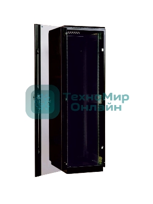 Шкаф телекоммуникационный напольный 42U (800x800) дверь стекло, черный