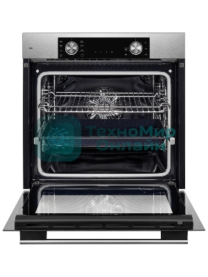 Встраиваемый духовой шкаф Kuppersberg HF 608 BX 80 л, High-Tech, 6 режимов, паровая очистка, черный, нерж. сталь
