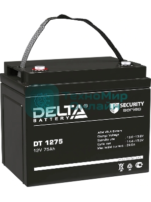 Аккумуляторная батарея Delta DT 1275 напряжение 12В, емкость 75А·ч (259х169х213мм)