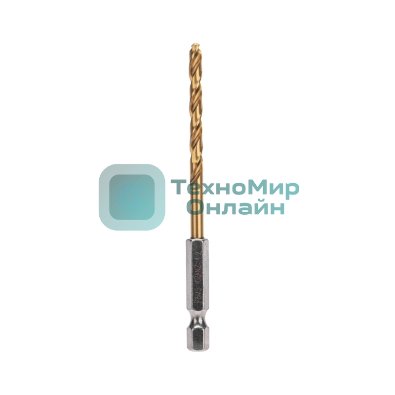 Сверло по металлу, 4,2мм, Р6М5, ТИТАН, шестигранный хвостовик (1 шт. в упаковке) DIN 338 Kranz
