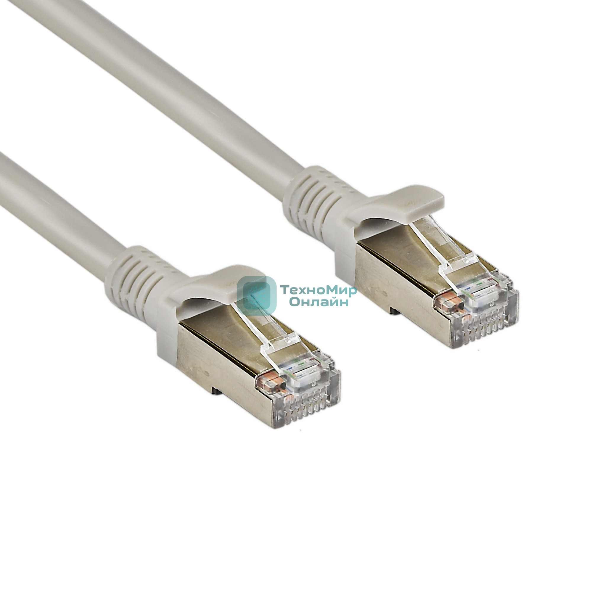 Патч-корд ExeGate FTP-RJ45-RJ45-C5e-CU-2M-GY, FTP, cat.5e, 2м, медь, серый
