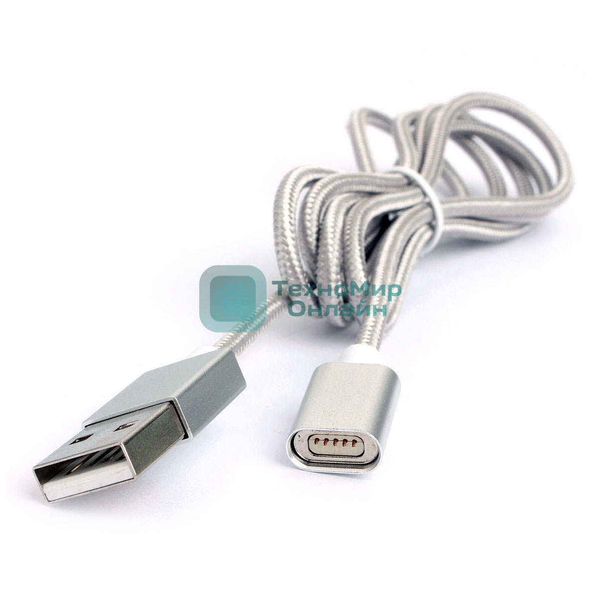 Кабель магнитный USB2.0 Cablexpert CC-USB2-AMMg-1M, для адаптеров TypeC - microBM 5P - iPhone lightning, 1м, алюминиевые разъемы (адаптеры в комплектацию не входят)