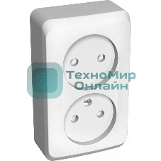 Розетка 2-м ОП Этюд 16А IP20 защ. шторки без заземл. белый SchE PA16-006B
