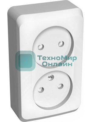 Розетка 2-м ОП Этюд 16А IP20 защ. шторки без заземл. белый SchE PA16-006B