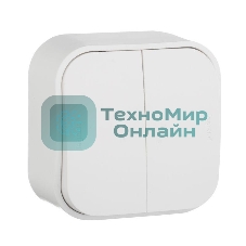 Выключатель 10A 2-клав., белый Quteo 