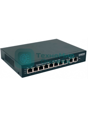 Коммутатор PoE Osnovo SW-20820(120W), 8 x FE с поддержкой PoE (IEEE 802.3af/at), 2 x GE, до 30W на порт, суммарно до 115W