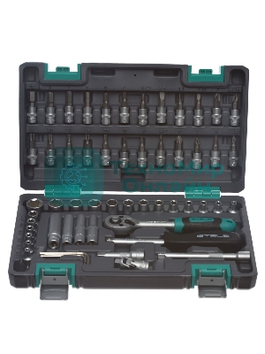 Набор инструментов Stels 14101 1/4, CrV, пластиковый кейс 57 предметов