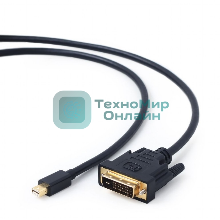 Кабель mDP-DVI Cablexpert CC-mDPM-DVIM-6, 20M/25M, 1.8м, черный, позол.разъемы, пакет