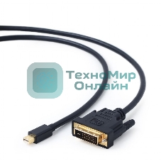 Кабель mDP-DVI Cablexpert CC-mDPM-DVIM-6, 20M/25M, 1.8м, черный, позол.разъемы, пакет