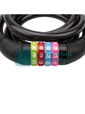 Тросовый кодовый замок взломостойкий для велосипедов и колясок Четыре сезона 150 см черный 79-0216