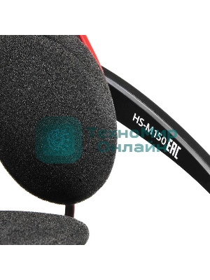 Гарнитура проводная с микрофоном Oklick HS-M150 черный/красный 2.2м накладные (NO-003N)