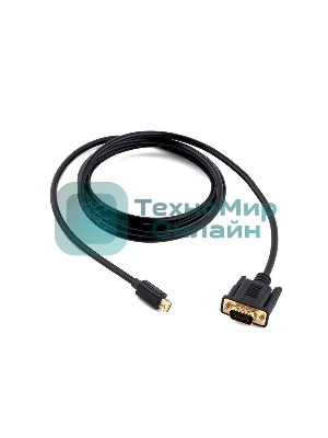 Кабель Cablexpert mDP-VGA, 20M/15M, 1.8м, черный, позол.разъемы, пакет (CC-mDPM-VGAM-6)