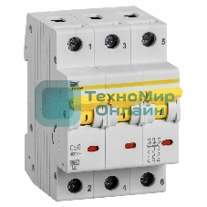 Выключатель автоматический трехполюсный ВА47-60M 3Р 50А 6кА С MVA31-3-050-C IEK