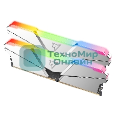 Оперативная память NETAC Shadow, DDR4, 16Gb (2x8Gb), 3200MHz, CL14, DIMM, с радиаторами, RGb, серебристый