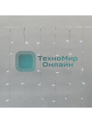 Гирлянда Neon-night Дождь светодиодный 2х3м, эффект мерцания, прозрачный провод, IP44, 230В, диоды белые, 300 LED