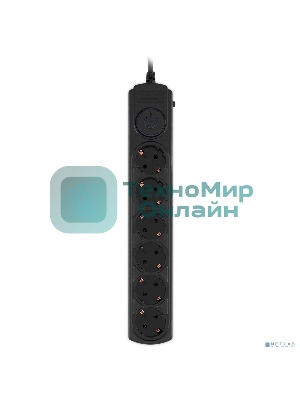 Сетевой фильтр Ippon BK-6-EU-5-10-B 5 м, 6 розеток, черный, коробка