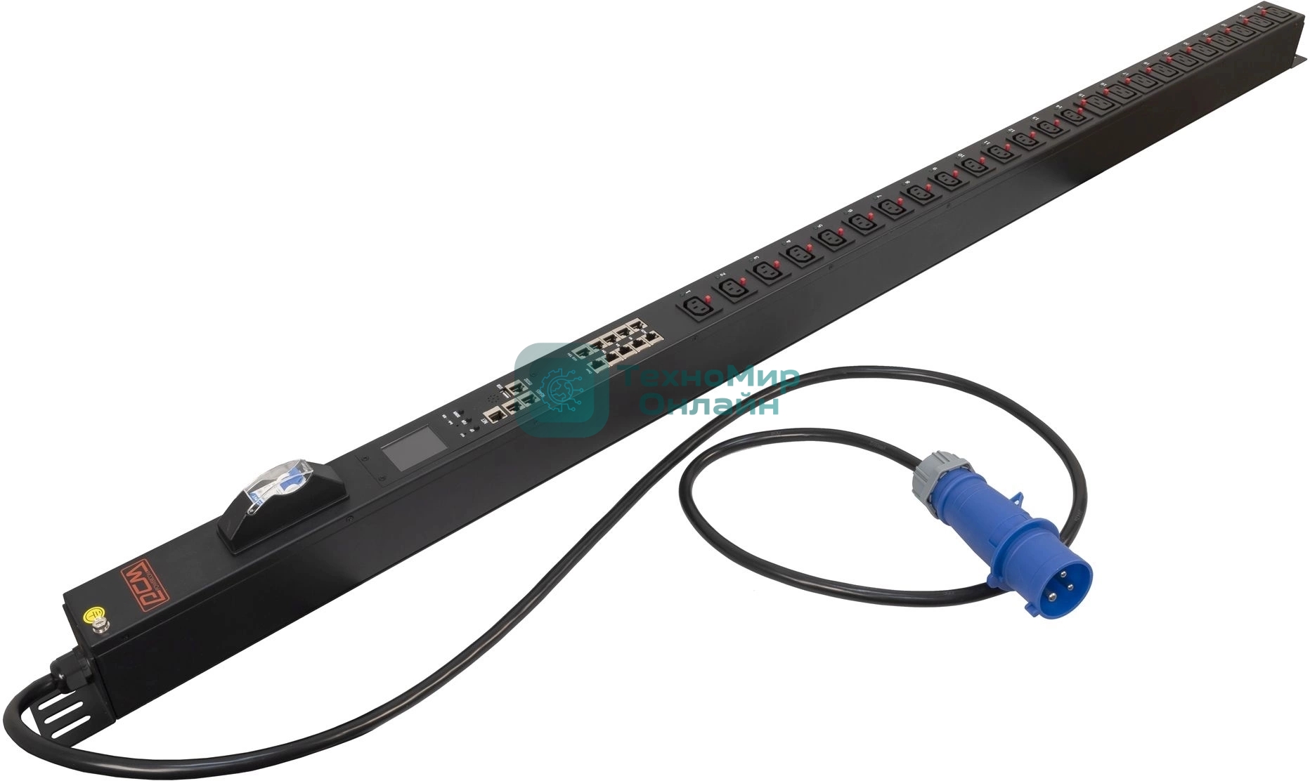 Блок распределения питания Powercom PDU-32AVMS24-14C3-10C9-1P
