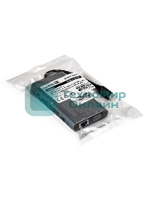 USB-концентратор ExeGate EX293985RUS DUB-31C/MAX (кабель-адаптер USB Type-C --> 3xUSB3.0 + Card Reader + PD 100W + HDMI 4K@30Hz + VGA + Audio + Lan RJ45 10/100/1000Mb, Plug&Play, серый)