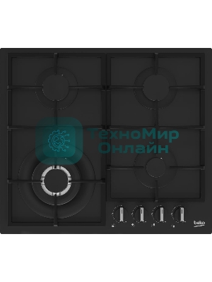 Встраиваемая газовая варочная поверхность Beko HIYG 64225 SBO, Черный