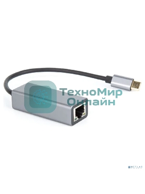 Кабель-переходник USB 3.1 Type-C -->RJ-45 1000Mbps Ethernet, Aluminum Shell, 0.15м VCOM DU320M