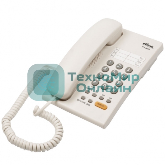 Телефон проводной Ritmix RT-330 белый