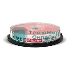 Диск DVD+R Mirex 8.5 Gb, 8x, Cake Box (10), Dual Layer (10/300)